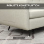 Soffa 3-sits med Sidofickor och Kuddar 165 x 73 x 72 cm Beige Linne