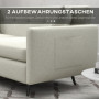 Soffa 3-sits med Sidofickor och Kuddar 165 x 73 x 72 cm Beige Linne