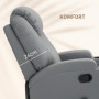 Avslappningsfåtölj med Massage och Kopphållare Ljusgrå Läder