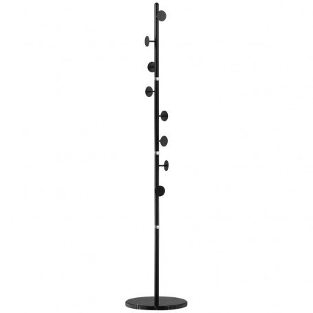Klädhängare 8 Krokar Marmorbotten 170 x 35 x 35 cm Metall Svart