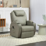 Avslappningsfåtölj med Lyfthjälp och Fjärrkontroll Ljusgrå Läder