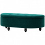 Sittbänk Vintage Med Förvaring Sammet Grå 120 x 46 x 42 cm Mörkgrön