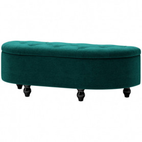 Sittbänk Vintage Med Förvaring Sammet Grå 120 x 46 x 42 cm Mörkgrön