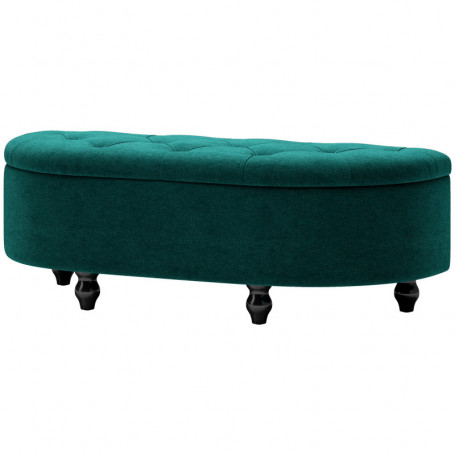 Sittbänk Vintage Med Förvaring Sammet Grå 120 x 46 x 42 cm Mörkgrön