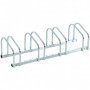 Cykelställ för 4 Cyklar 110 x 33 x 27 cm Silver