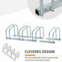 Cykelställ för 4 Cyklar 110 x 33 x 27 cm Silver