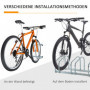 Cykelställ för 4 Cyklar 110 x 33 x 27 cm Silver
