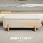 Hallbänk - Sängbänk med Förvaring Beige Linne med Trä Bas 111 x 44 x 44,5 cm