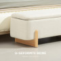 Hallbänk - Sängbänk med Förvaring Beige Linne med Trä Bas 111 x 44 x 44,5 cm