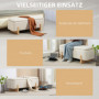 Hallbänk - Sängbänk med Förvaring Beige Linne med Trä Bas 111 x 44 x 44,5 cm
