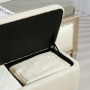 Hallbänk - Sängbänk med Förvaring Beige Linne med Trä Bas 111 x 44 x 44,5 cm