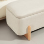 Hallbänk - Sängbänk med Förvaring Beige Linne med Trä Bas 111 x 44 x 44,5 cm