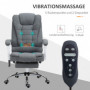 Ergonomisk Kontorsstol med Massage, Fotstöd Grå Tyg