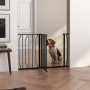 Hundgrind med Dörr Justerbar Längd 75-115 x 76 cm Svart