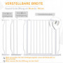 Hundgrind med Dörr Justerbar Längd 75-115 x 76 cm Vit