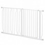 Justerbar Hundgrind 75 till 145 cm med Dörr Metall Vit