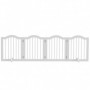 Stående Hundgrind 4 Panel Vikbar 203,5 x 61 cm Trä Vit