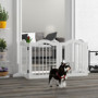 Stående Hundgrind 4 Panel Vikbar 203,5 x 61 cm Trä Vit