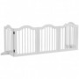 Självstående Hundgrind 5 Panel Vikbar 254,5 x 29,5 x 61 cm Trä Vit