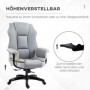 Ergonomisk Kontorsstol med Liggfunktion Konstläder Ljusgrå