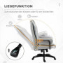Ergonomisk Kontorsstol med Liggfunktion Konstläder Ljusgrå