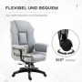 Ergonomisk Kontorsstol med Liggfunktion Konstläder Ljusgrå