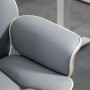 Ergonomisk Kontorsstol med Liggfunktion Konstläder Ljusgrå