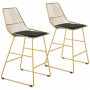 Barstol 2 st Geometrisk Metalldesign Guld