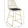 Barstol 2 st Geometrisk Metalldesign Guld