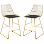 Barstol 2 st Geometrisk Metalldesign Guld