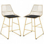 Barstol 2 st Geometrisk Metalldesign Guld