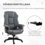 Ergonomisk Kontorsstol med Liggfunktion Konstläder Mörkgrå