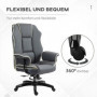 Ergonomisk Kontorsstol med Liggfunktion Konstläder Mörkgrå