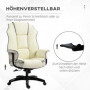 Ergonomisk Kontorsstol med Liggfunktion Konstläder Kräm