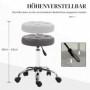 Arbetspall 2-pack med Hjul Läder Grå Ø35,5 x 48-63 cm
