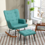 Gungstol med Fotpall Scandi Design Grön Linne
