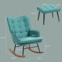 Gungstol med Fotpall Scandi Design Grön Linne