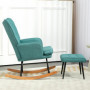 Gungstol med Fotpall Scandi Design Grön Linne