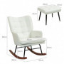 Gungstol med Fotpall Scandi Design Krämvit Linne