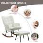 Gungstol med Fotpall Scandi Design Krämvit Linne