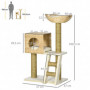 Klösträd med katthus, klätterstege & tvättbar kudde 57×37×100,5 cm ...