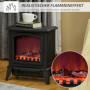 Elektrisk Kamin Härdat Glas Svart 36,5 x 24 x 45,5 cm