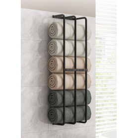 Vägg Handduksställ för 6 Stora Handdukar 21 x 12 x 74 cm