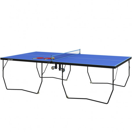 Bordtennisbord 274 x 152,5 x 76 cm med Hjul Blå