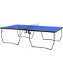 Bordtennisbord 274 x 152,5 x 76 cm med Hjul Blå