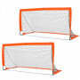 Fotbollsmål Hopfällbart x2 Set 186 x 90 x 89 cm Orange