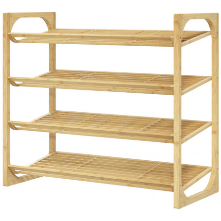 Bambu Skoställ Ventilerad Hyllor 76 x 33 x 67 cm
