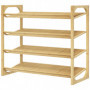 Bambu Skoställ Ventilerad Hyllor 76 x 33 x 67 cm