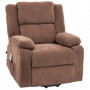 Relax Fåtölj med Lyfthjälp och Fjärrkontroll Sammet Ljusbrun