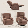 Relax Fåtölj med Lyfthjälp och Fjärrkontroll Sammet Ljusbrun
